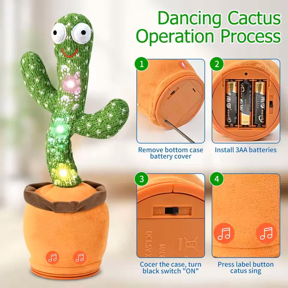Cactus Dansant Musical - Jouet Interactif Qui Chante et Enregistre