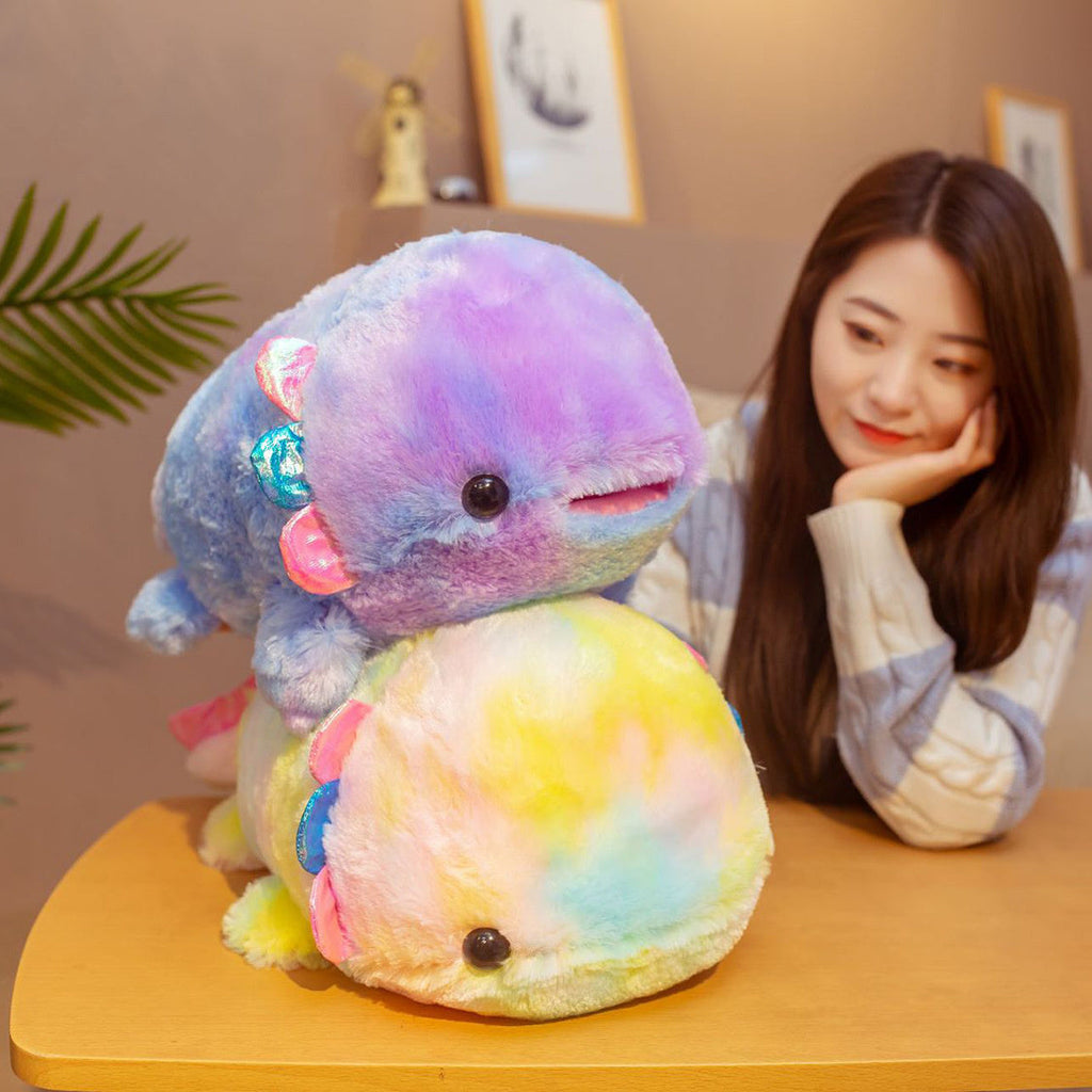 Peluche Axolotl Arc-en-Ciel Kawaii - Doudou Tendance TikTok